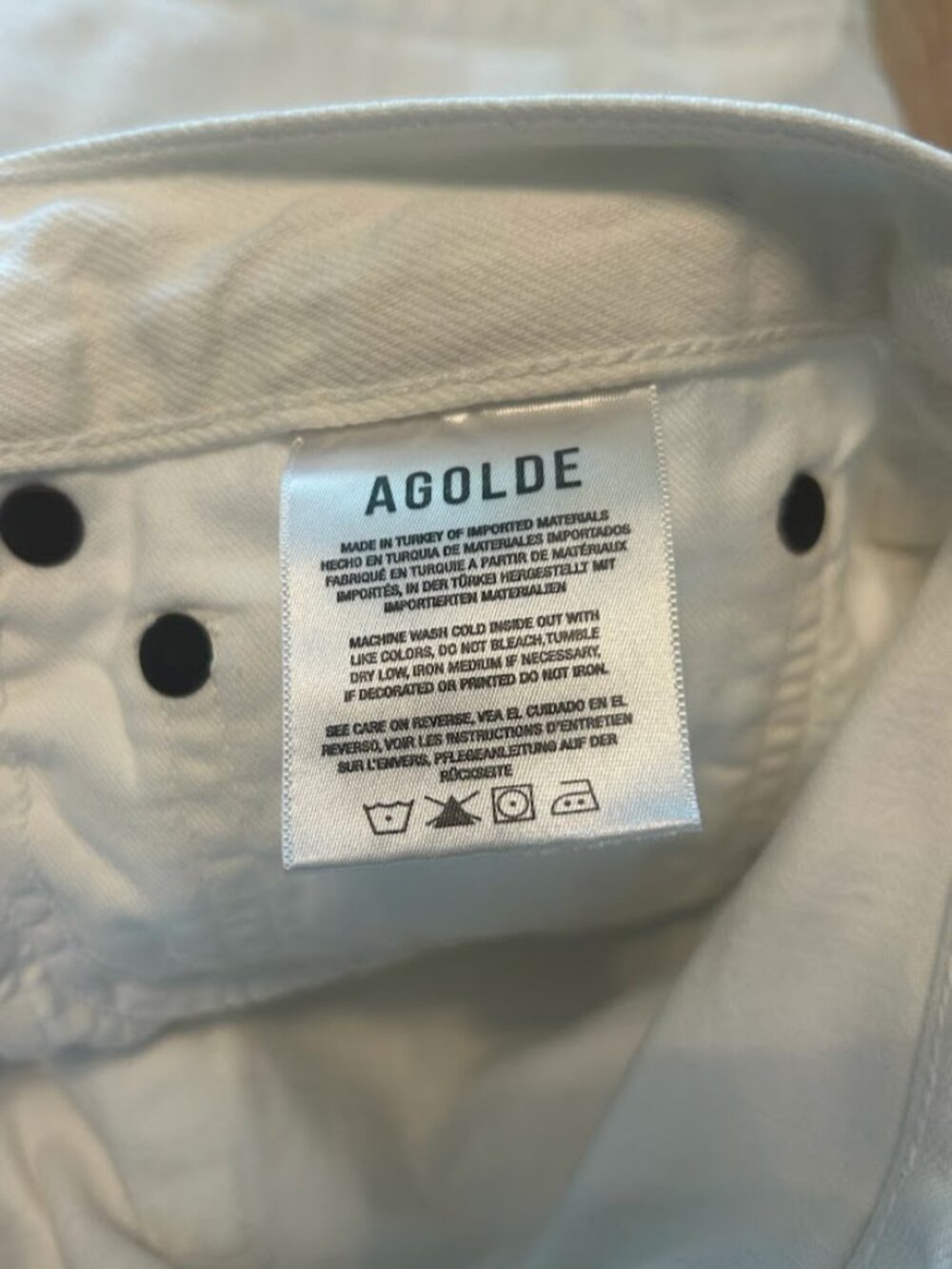 AGOLDE Parker Long High Rise Organic Cotton Denim Shorts White A9127-1183 - Picture 5 of 11